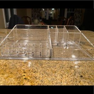 lucite makeup organizer- practically brand new with remove insert!